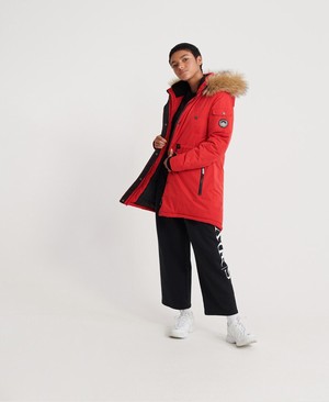 Superdry Nadare Microfibre Parka Női Kabát Piros | VMOJR0569